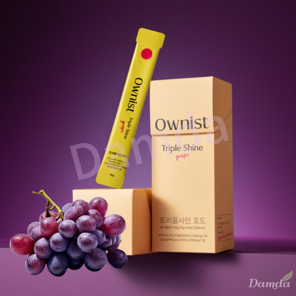 [OWNIST] Triple Shine Grape 1Box 14sticks - ผลิตภัณฑ์เสริมอาหารรสองุ่นสําหรับ Vitality & Wellness