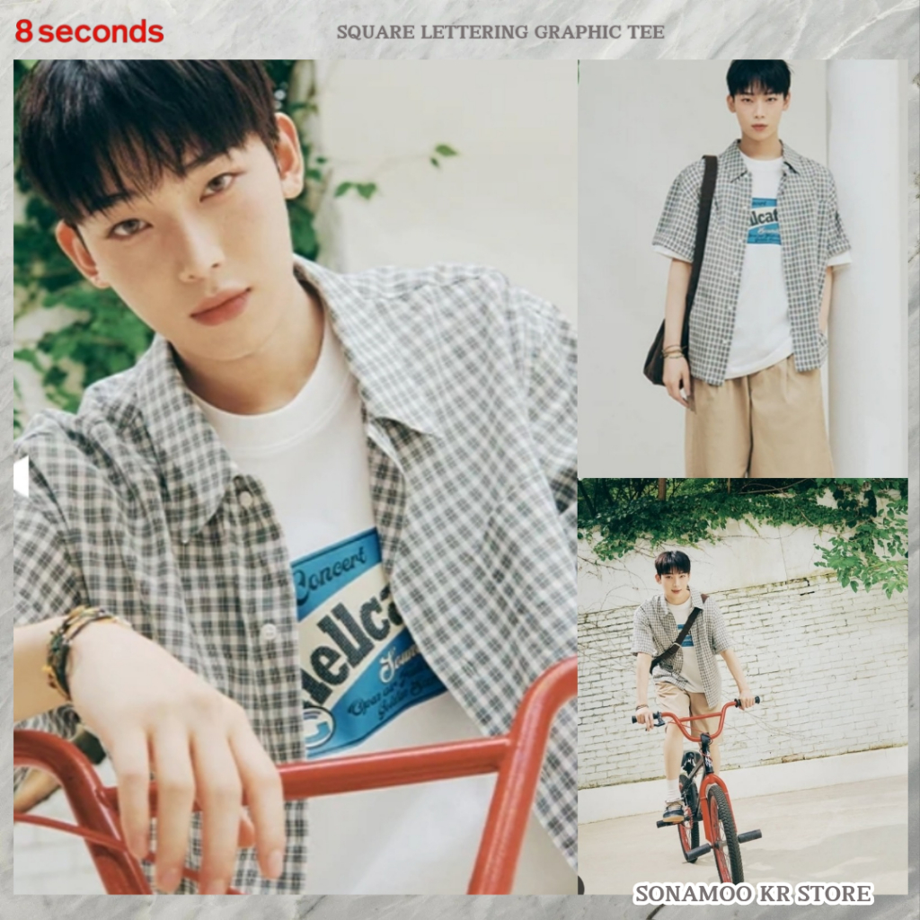 [8seconds] Square Lettering Graphic Tee