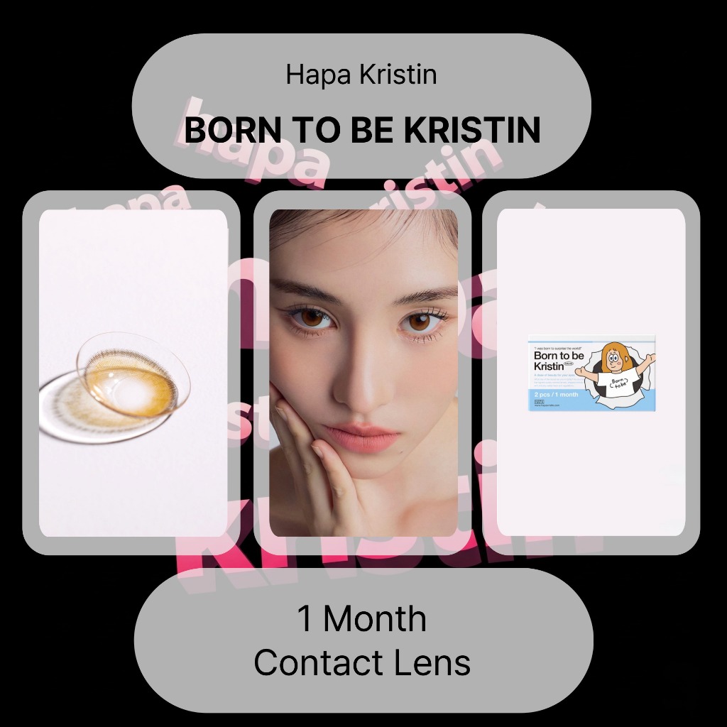 [Hapa Kristin] คอนแทคเลนส์ 1 เดือน < BORN TO BE KRISTIN > (สีน้ําตาล)(12.4mm)(2P)