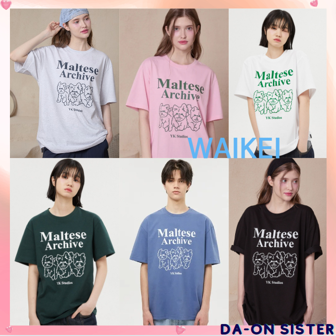 Kr [WAIKEI][Maltese-archive] เสื้อยืดแขนครึ่ง พิมพ์ลายกราฟฟิค (UNISEX) ของแท้ 100%!