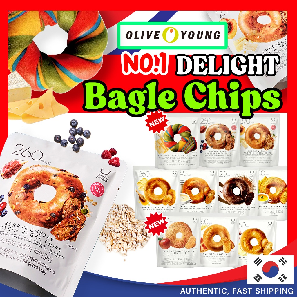 [Olive Young Delight Project] Bagel ChipsGarlic / Chocolate Cinnamon / Real Pizza / Honey / ซุปครีม / ซุปข้าวโพด / Very & Cherry / Rainbow Cheese / Apple Coconut Soboro