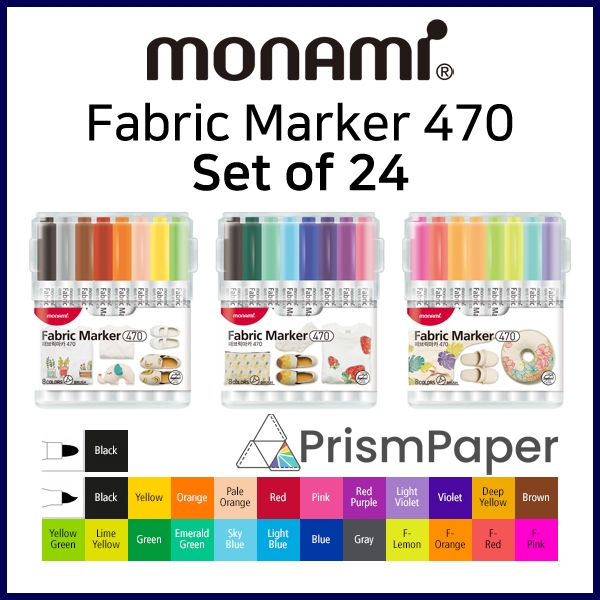 Monami Fabric Paint Marker 470 ชุด 24 ชิ้น