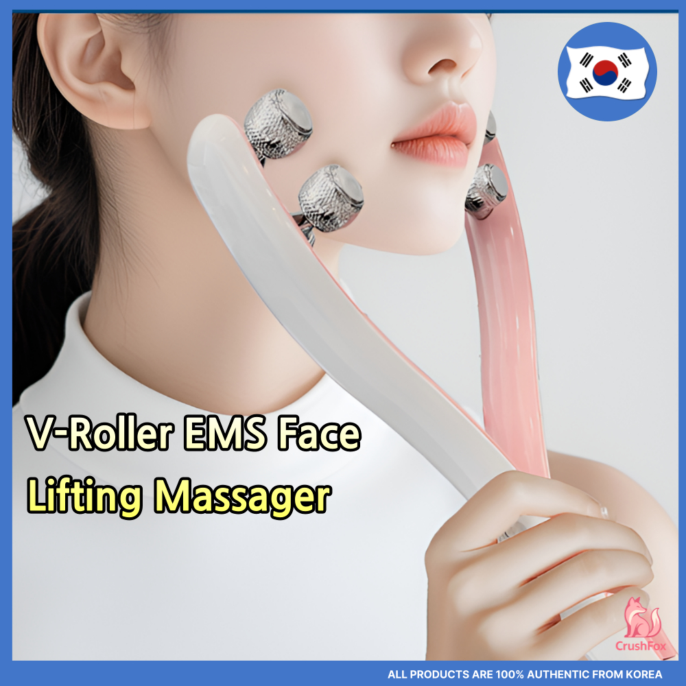 เครื่องนวดหน้า V-Roller EMS | 3 โหมด RF + EMS | วีไลน์ พัฟซี่ Jawline Sculpting