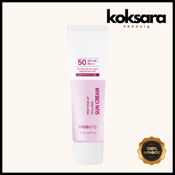 Kissera ครีมกันแดดคอลลาเจน โทนสีชมพู pink tone-up collagen sun cream 70ml