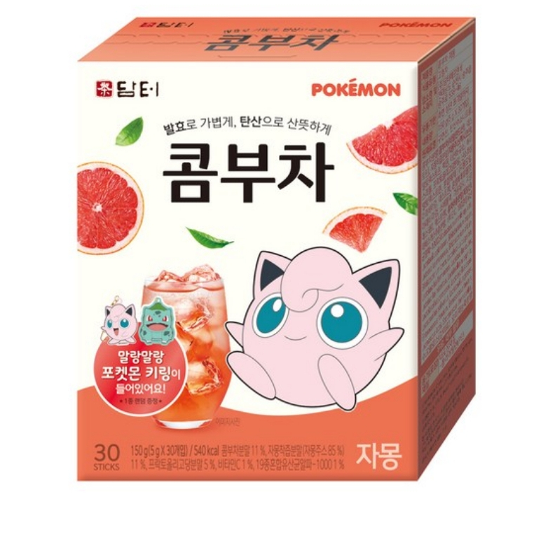 เกาหลี Damteo Pokemon Kombucha Grapefruit 5g 30ea 1 กล่อง