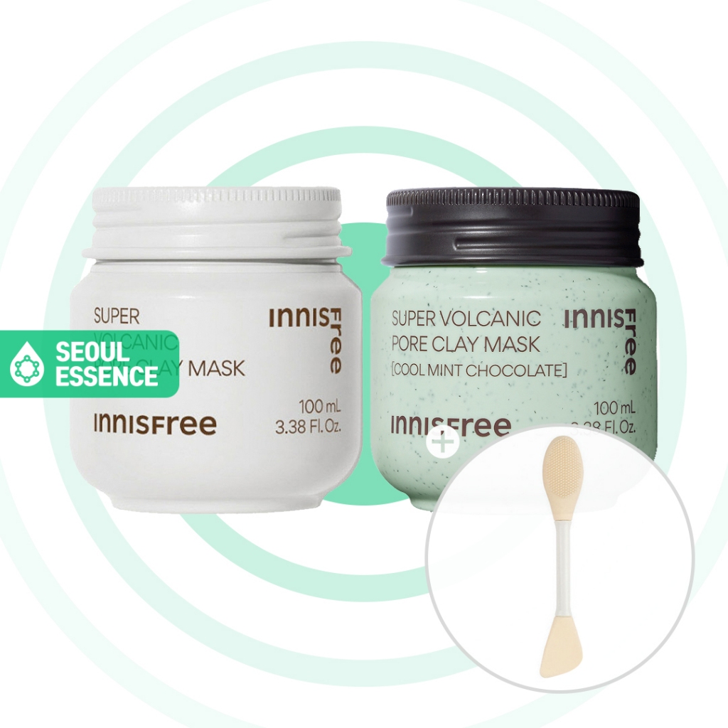 INNISFREE Super Volcanic Pore Clay Mask 100ml - มาส์กดินขัดผิวครีมที่ดูดซับความมันส่วนเกินและขจัดสิ่งสกปรกจากรูขุมขนเพื่อผิวเนียนใส (2026 ใหม่)