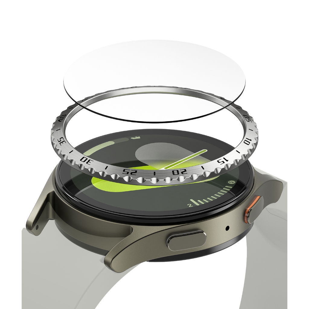 Ringke Bezel Styling & Glass สําหรับ Galaxy Watch 7 40mm น้ําหนักเบากาวกรอบสแตนเลสพร้อมตัวป้องกันหน้