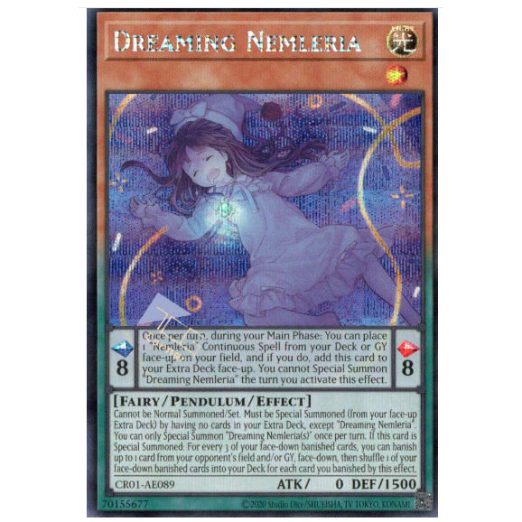 การ์ดเกม Yugioh ของญี่ปุ่น CR01-AE089 Dreaming Nemleria (SER) SE