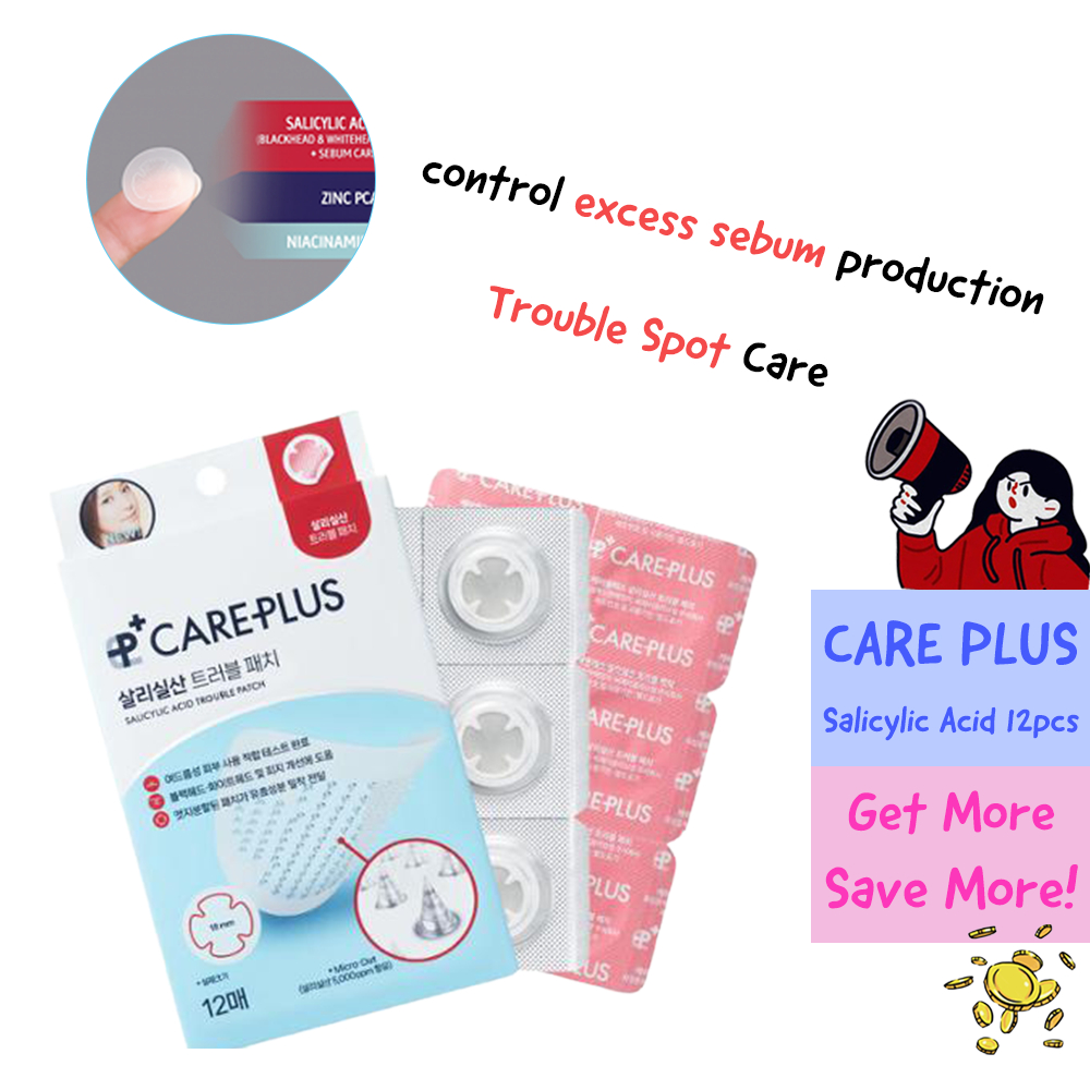 [CarePlus] Olive Young Care Plus Salicylic Acid Trouble Patch 12pcsMicrodot Acne Spot Patch for Sebu
