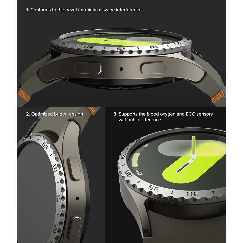 Ringke Bezel Styling & Glass สําหรับ Galaxy Watch 7 40mm น้ําหนักเบากาวกรอบสแตนเลสพร้อมตัวป้องกันหน้าจอ ราคา ถูกที่สุด ดีลบีเคเค แกลเลอรีภาพที่ 5