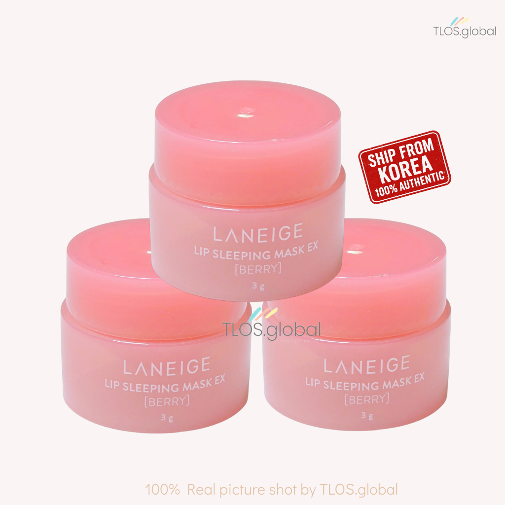 LANEIGE Lip Sleeping Mask EX [Berry] 3g – Combo of 3 or 6 mini jars