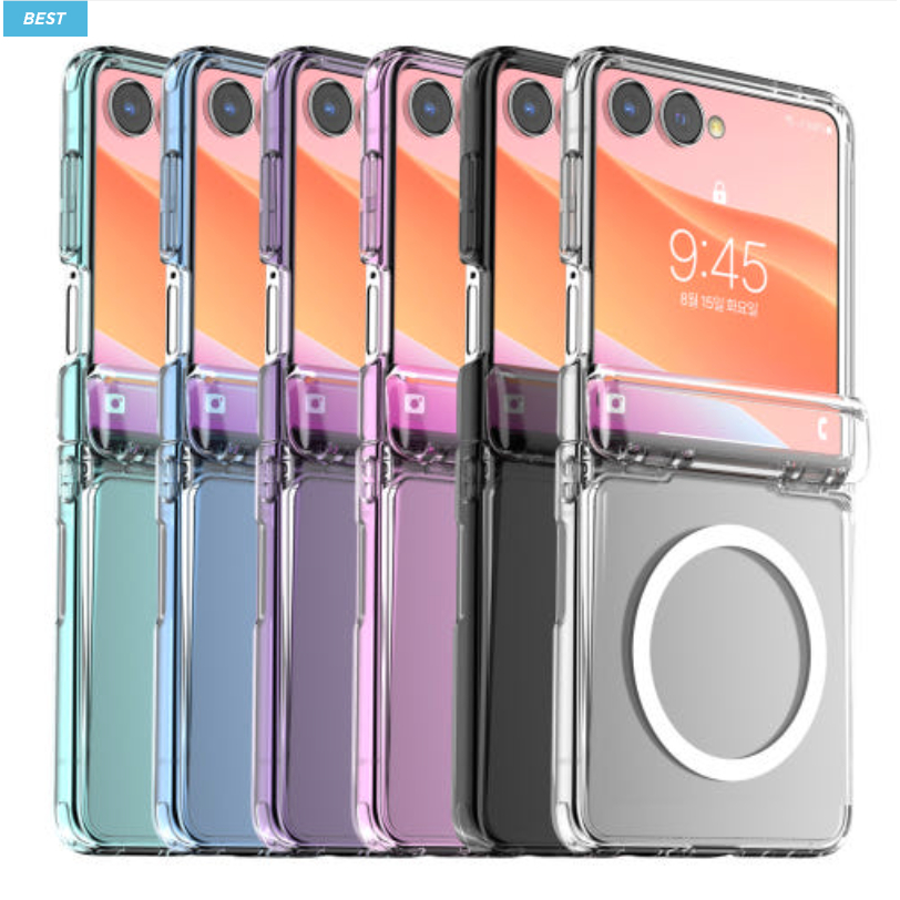 K-Max / ฝาครอบบานพับเคสแม่เหล็กสําหรับ galaxy z flip 7 flip7 casing สีใสแข็ง