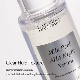 [BADSKIN KOREA] Milk Peel Aha Night Serum 50ml: 10-2-6700014420, เซรั่มกระชับรูขุมขน / ขจัดเซลล์ผิวที่ตายแล้ว / ควบคุมความมัน / เซรั่มผ่านการทดสอบทางคลินิกในเกาหลี / ผลิตในประเทศเกาหลี