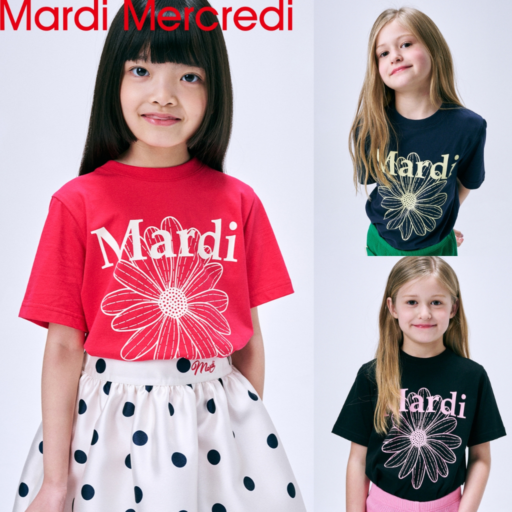 [MARDI Mercredi] KIDS TSHIRT FLOWERMARDI_5color / สินค้า KR แท้ 100% / จัดส่งรวดเร็วจาก KR! / ใช้บัตรกํานัลร้านค้า!