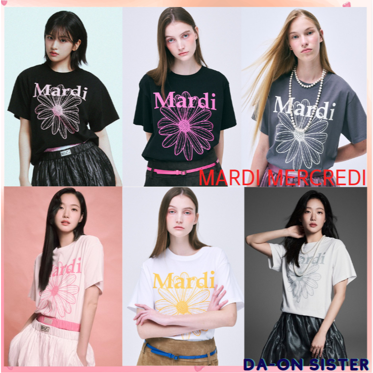 New COLOR [MARDI MERCREDI] TSHIRT FLOWERMARDI 6 สี แท้ 100%