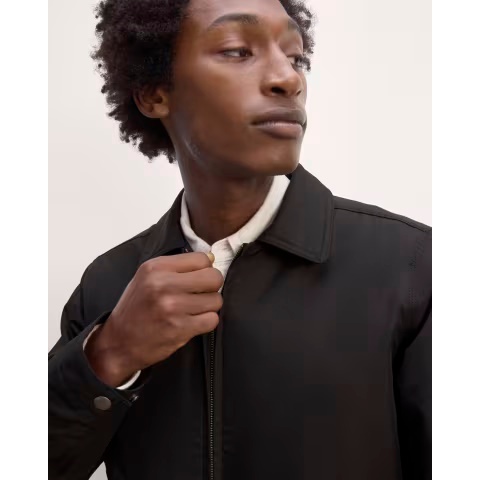 เสื้อแจ็คเก็ต Blouson มีซิป, Box Cut Executive Jacket Style Vintage Workwear แรงบันดาลใจ SJ127