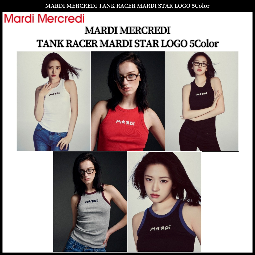 Mardi MERCREDI TANK RACER MARDI STAR LOGO 5Color ของแท้ 100%