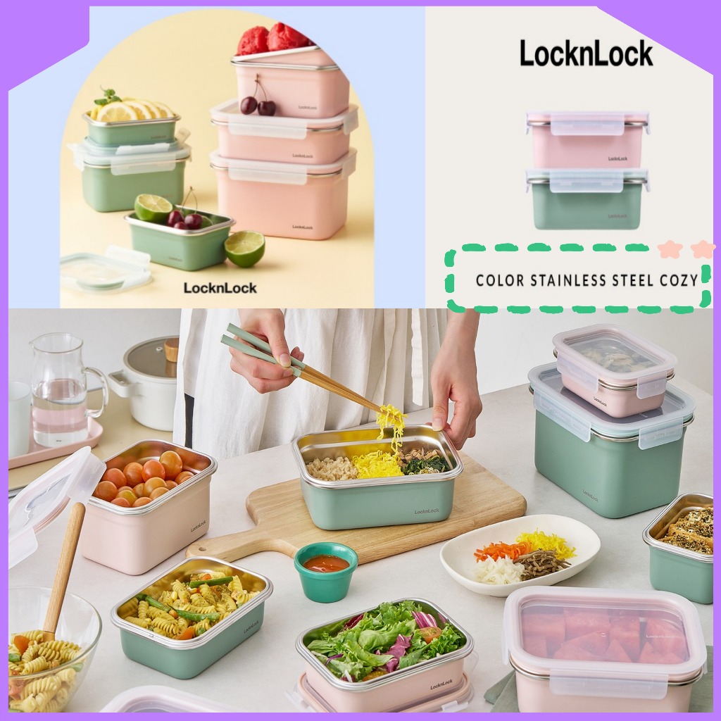 [LocknLock] Cozy Stainless Steel Food Container Misty Rose & Sage Green /2024 New /Shipping from KOREA