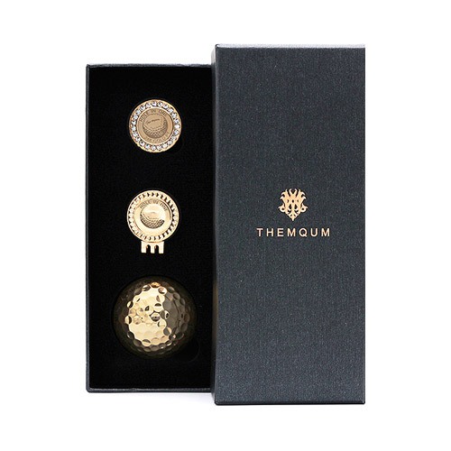 Mqum Golden Golf Ball 1 ชิ้น + ชุดมาร์กเกอร์บอล