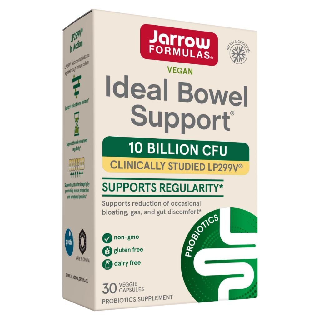 Jarrow Ideal Bowel Support 10 Bn CFU 30 Veggie Caps ช่วยลดอาการท้องอืด, Gas Intestinal Discomfort