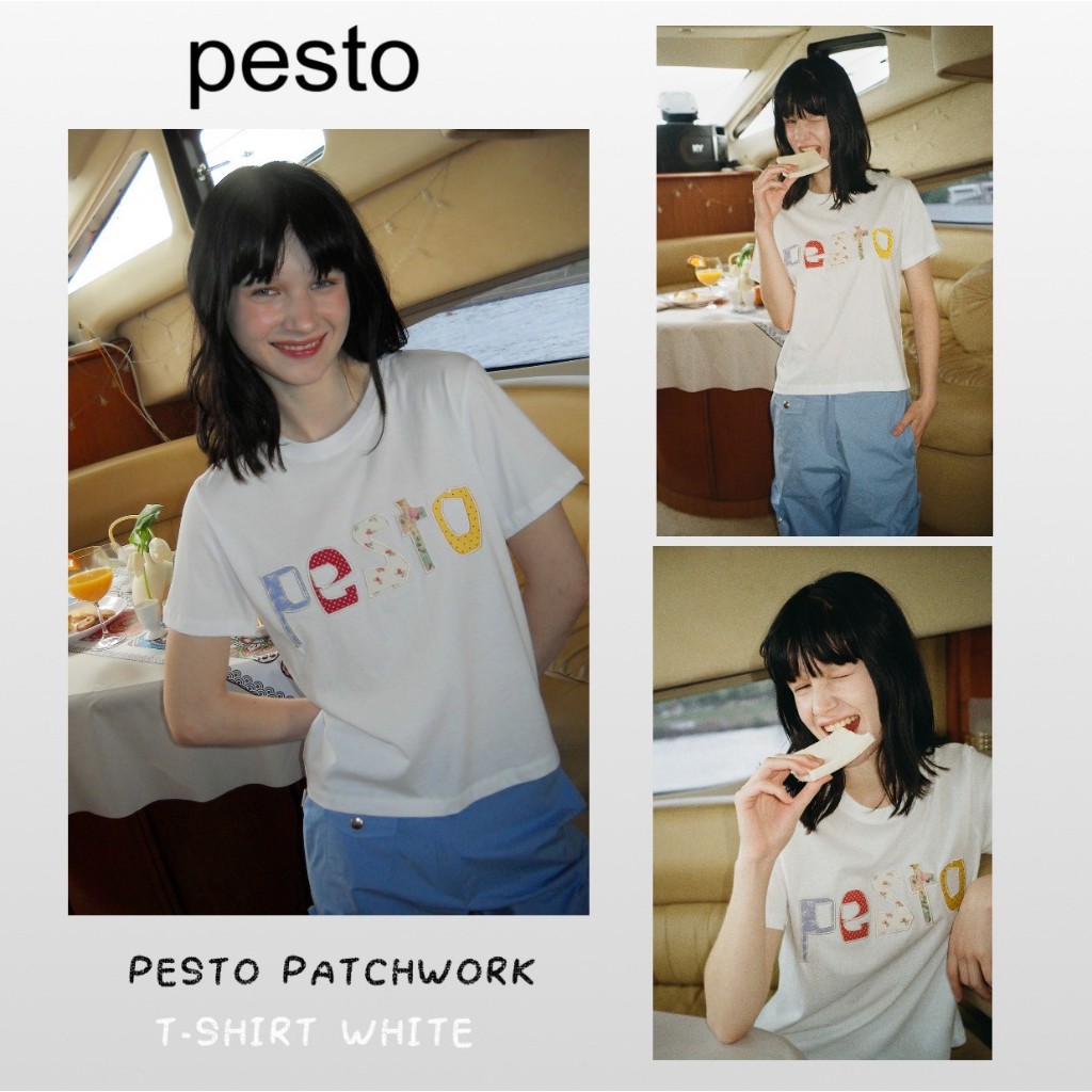 [PESTO] PATCHWORK T-SHIRT WHITE