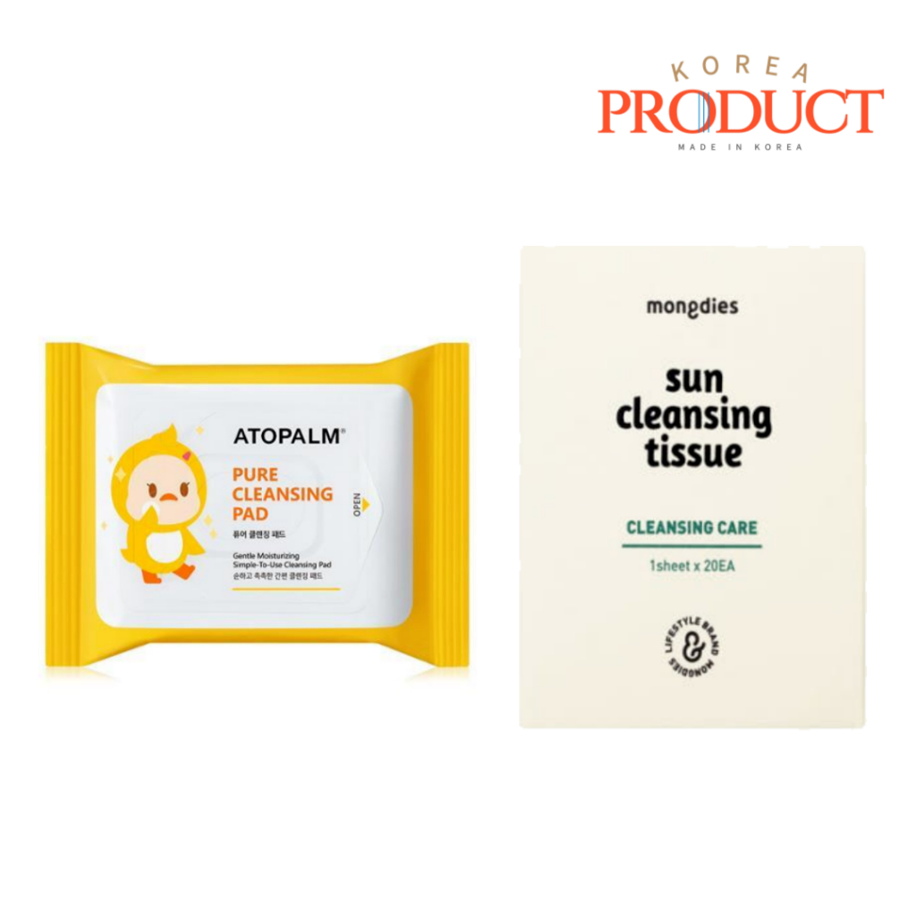 ATOPALM Pure Cleansing Pad 30 แผ่น / MONGDIES Sun Cleansing Tissant 20 แผ่น Hypoallergenic Baby Clea