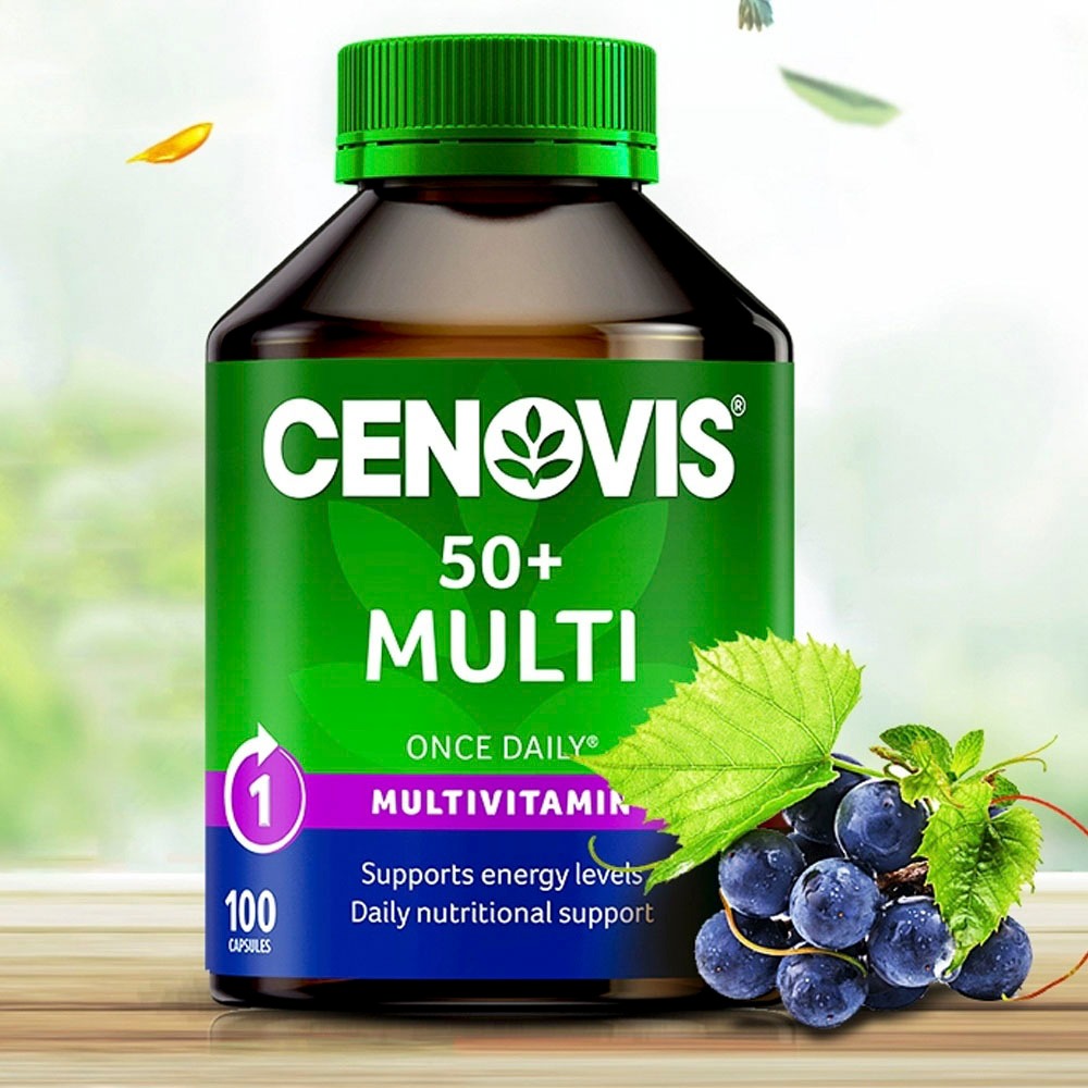 [ผลิตในสหรัฐอเมริกา] Cenovis 50+ Multi Once Daily Multivitamin Capsules, 100 แคปซูล