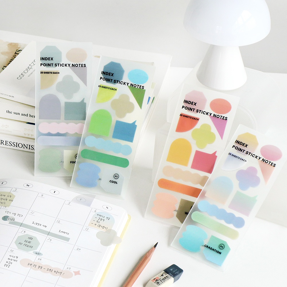 Iconic Index Point Sticky Notes ไดอารี่ ที่คั่นหนังสือ เอกสาร สมุดแพลนเนอร์ สมุดบันทึก ศึกษา เครื่องเขียนน่ารัก