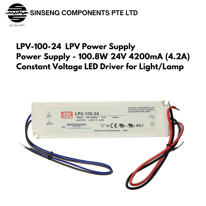 LPV-100-24 Mean Well LPV แหล่งจ่ายไฟ (LPV-100) 100.8W 24V 4.2A ไดร์เวอร์ LED แรงดันคงที่สําหรับแสง/โ