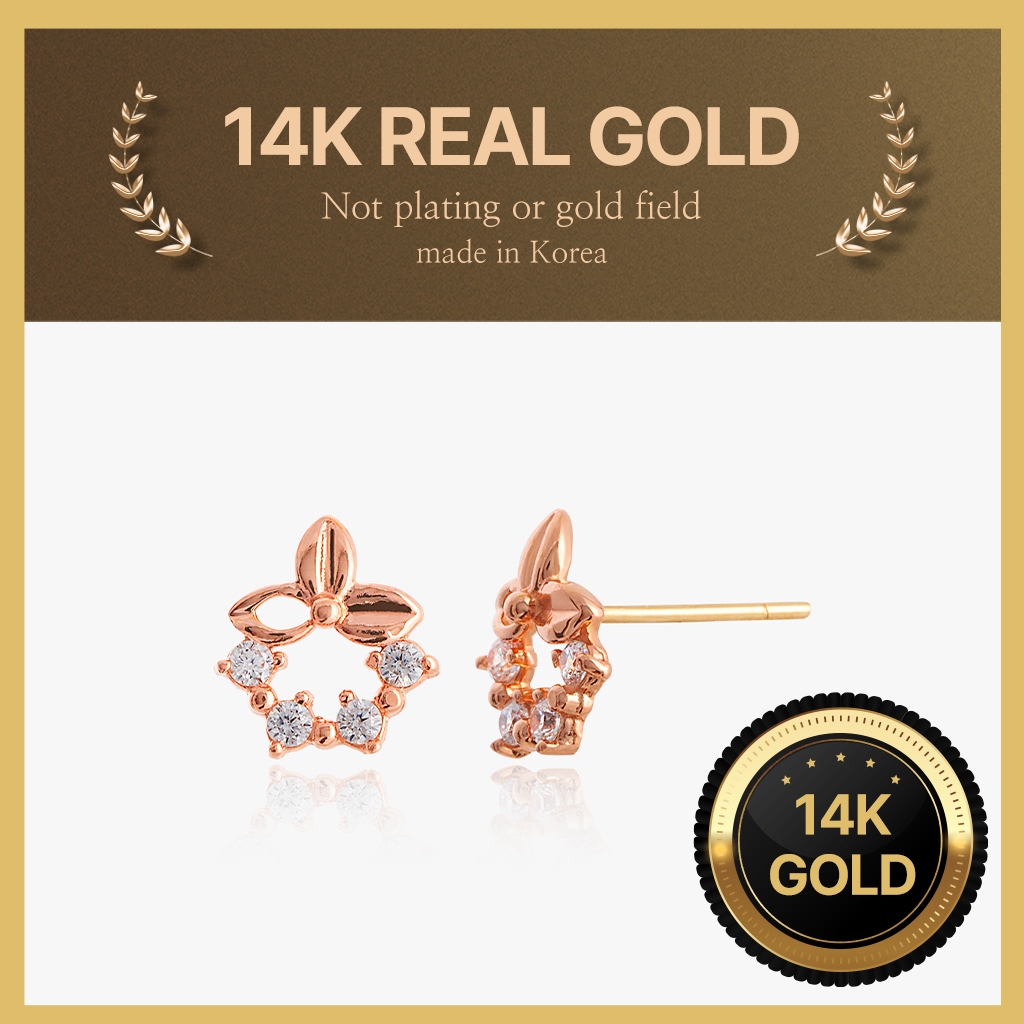 [Helene Jewelry] ต่างหูทอง ella Cubic gold 14K