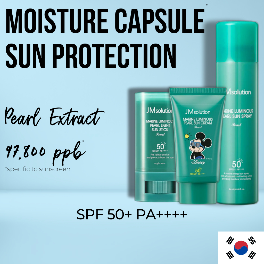 [JM Solution] Moisture Capsule Sunscreen Sun Stick Spray SPF50+ PA++++ สารสกัดจากไข่มุก น้ําทะเล คอล