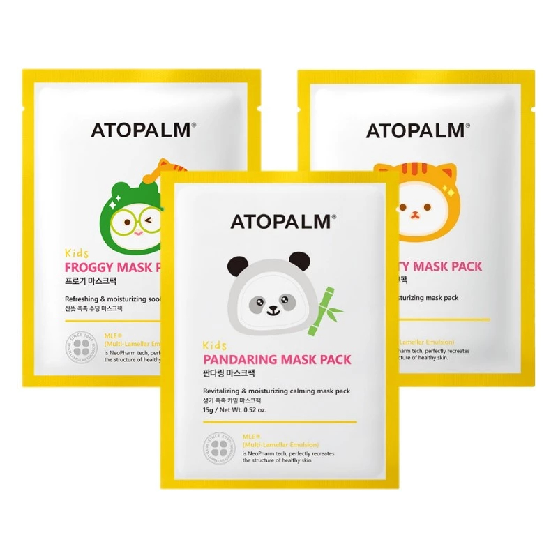 [ATOPALM] ✨แผ่นมาส์กสําหรับเด็ก✨ 3 แบบ ความชื้น(ป่าคิตตี้) / คูลลิ่ง(กบ) / สงบเงียบ(แพนด้า แหวน)
