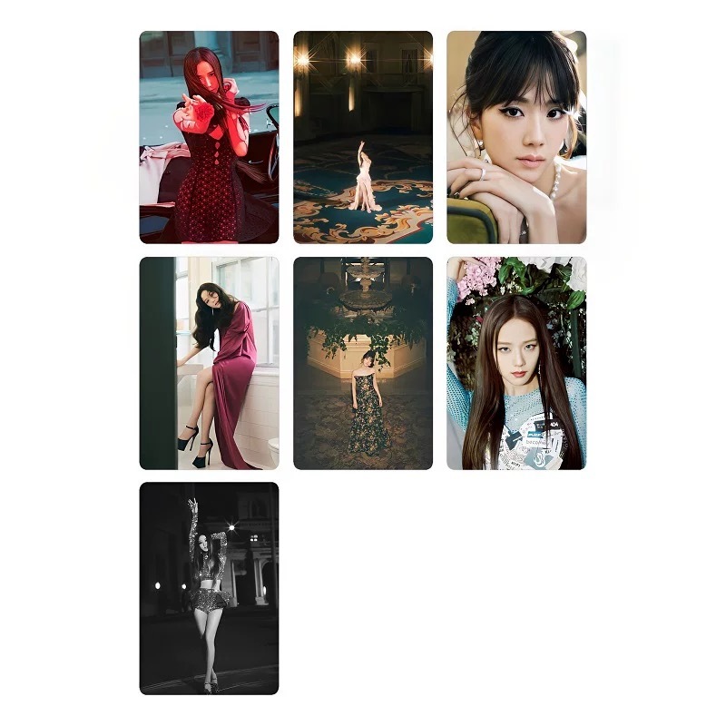 BLACKPINK Jisoo Solo ME Flower Hae Soo Photocard Set 7 ชิ้น | BP Pink JISOO อย่างเป็นทางการ Kpop Ido
