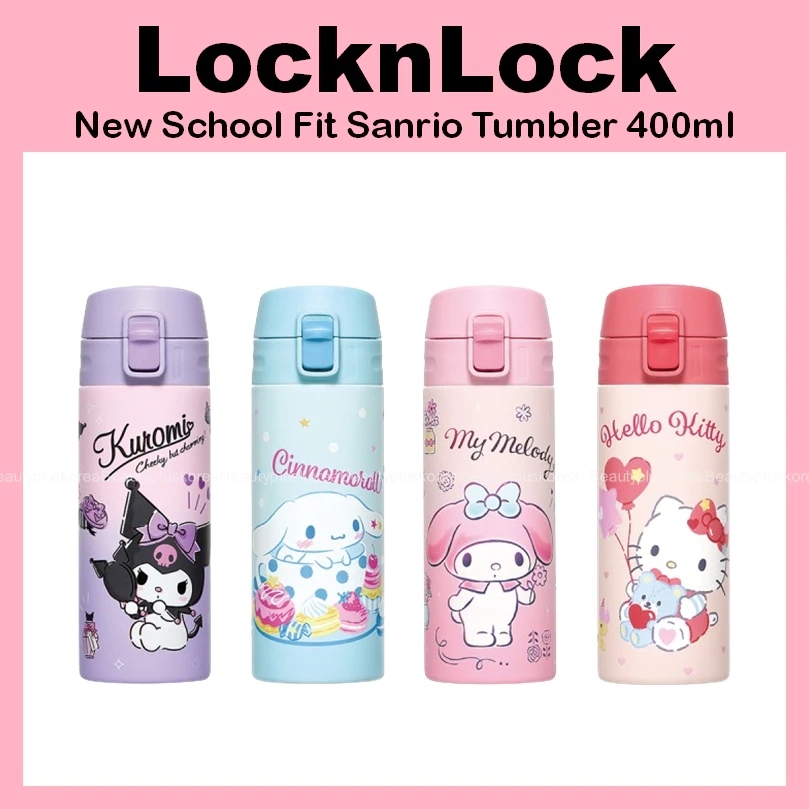 [LocknLock] New School Fit Sanrio One Touch Tumbler 400ml LHC3219 Kuromi Cinnamoroll Mymelody Kitty