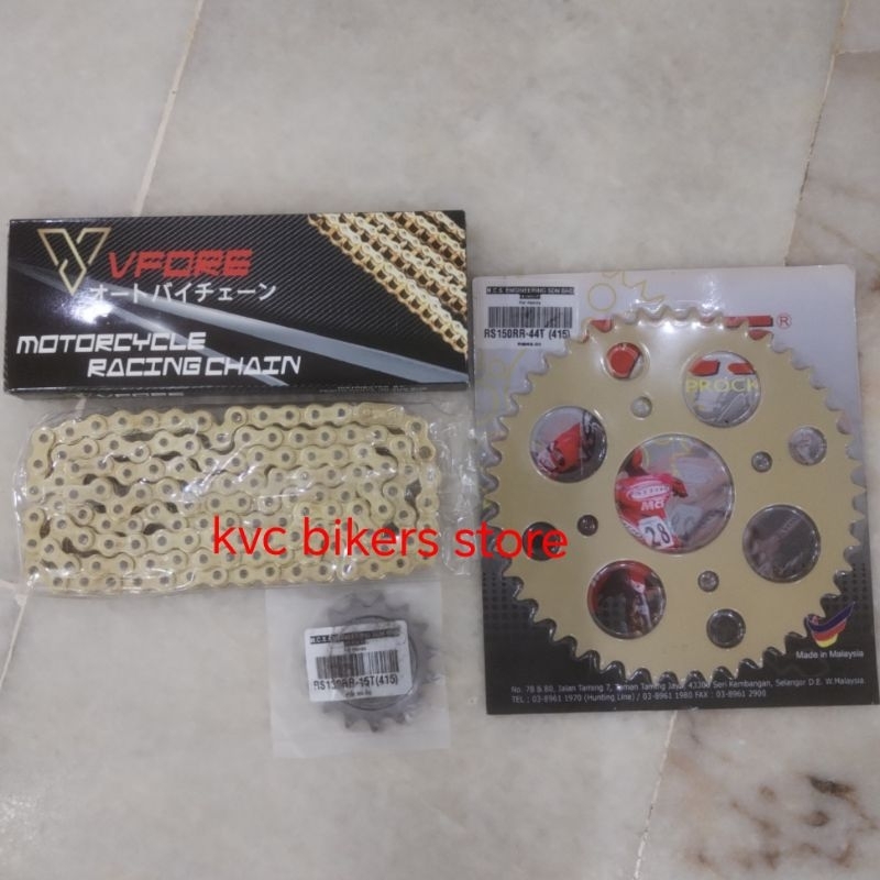 VFORE 415 GOLD CHAIN + MCS SPROCKET SET RS150,RSX150