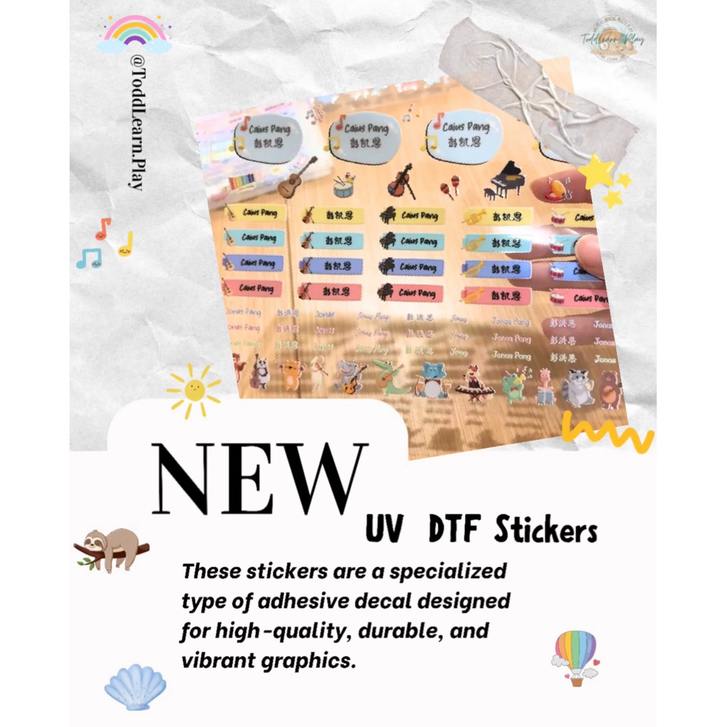 สติ๊กเกอร์ชื่อ - Personalised UV DTF STICKERS ป้ายชื่อ สติ๊กเกอร์ส่วนบุคคล