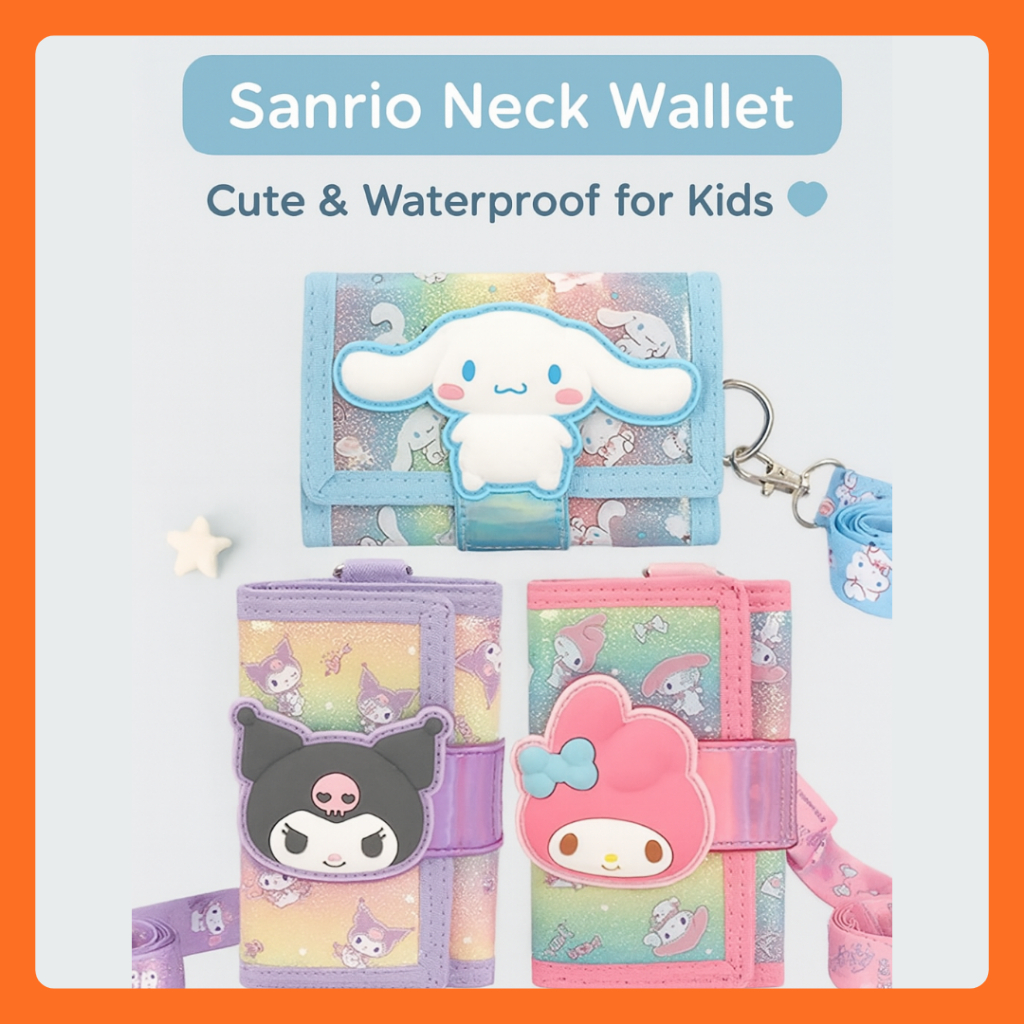 กระเป๋าสตางค์คอ SANRIO ลายซินนามอนโรล กันน้ําสำหรับเด็ก