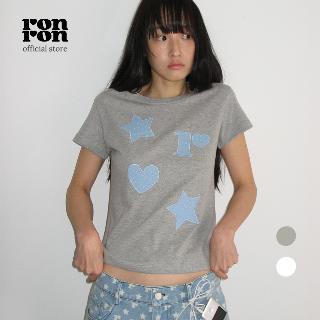 [RONRON] Figure Shape Applique T Shirt / 2colors