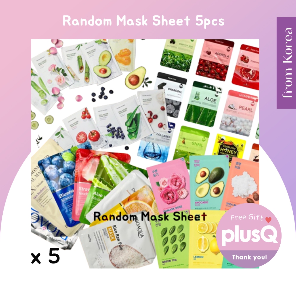 [ตัวอย่าง] Korea Skin Care Random Mask Sheet 5pcs / FROM KOREA