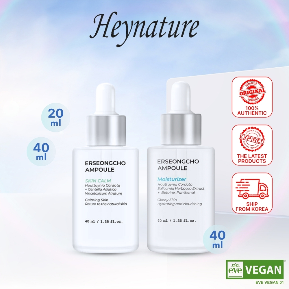 Heynature Erseongcho Ampoule, Soothing Herbal Skincare, มอยเจอร์ไรเซอร์ผิวแพ้ง่าย, 40ml, Fresh 20ml, สกินแคร์