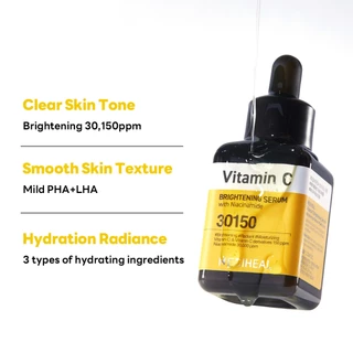 MEDIHEAL OFFICIAL Vitamin C Brightening Serum 40ml (ไนอาซินาไมด์, PHA, LHA) : ผิวเนียนนุ่มและไฮเดรตเพื่อผิวกระจ่างใส