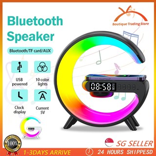 Multifunctional Mini Bluetooth Speaker/Wireless Charger/Clock/Alarm Clock RGB Night Light