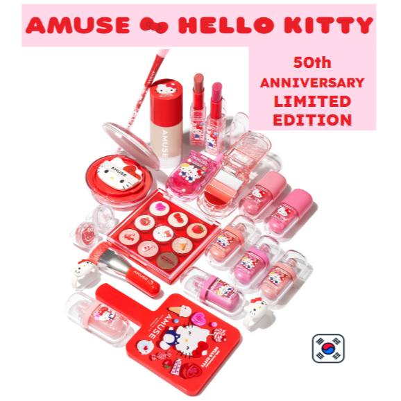 Amuse X Hello Kitty Limited Edition Collection Lip & Cheek มือถือ, Bebe Tint, Jel-Fit Lip Tint, Dew 