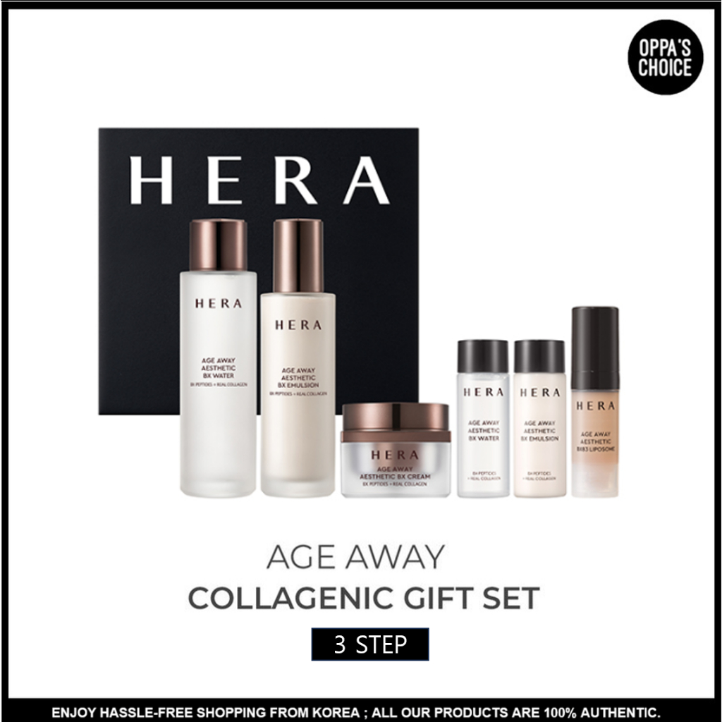[READY To SHIP/BEST SKINCARE SET] HERA AGE AWAY COLLAGENIC ชุดของขวัญ 3 ขั้นตอน