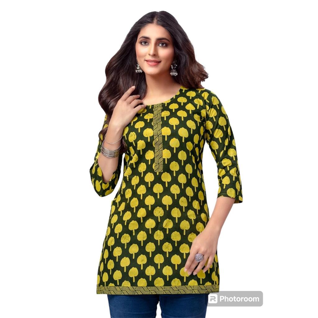 Short Kurti /Indian Cotton Short Kurti -XL Size