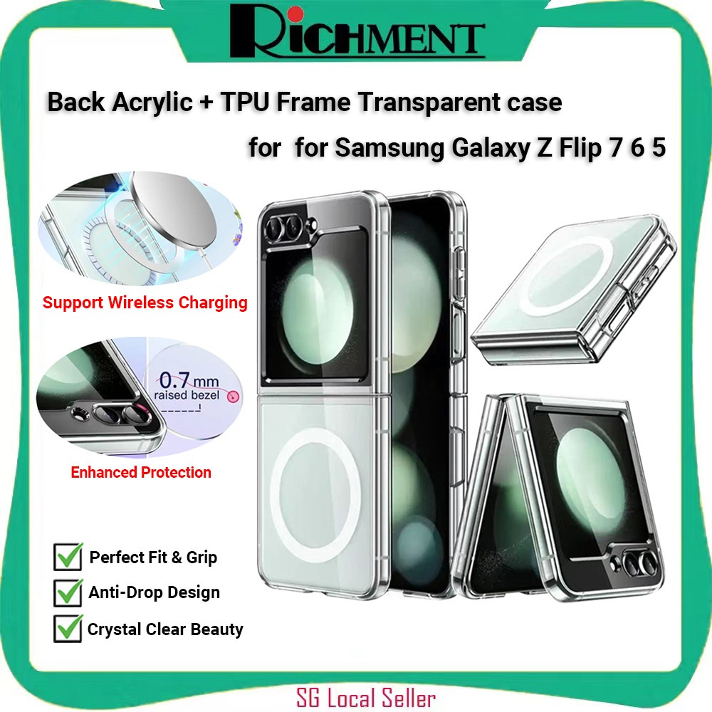 SG SELLER Crystal Clear Case Fold7 Case Flip 7 Case Magnetic Slim Thin Phone Cover for Samsung Galax