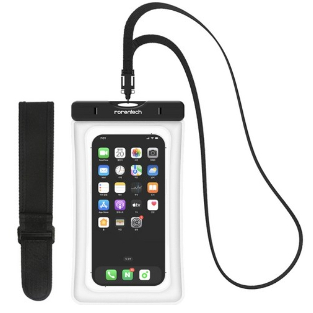 เกาหลี LORANTEC IPX8 กระเป๋าใส่โทรศัพท์กันน้ํา – กระเป๋าแห้ง 4 ล็อคพร้อมปลอกแขนและสายคล้องคอ