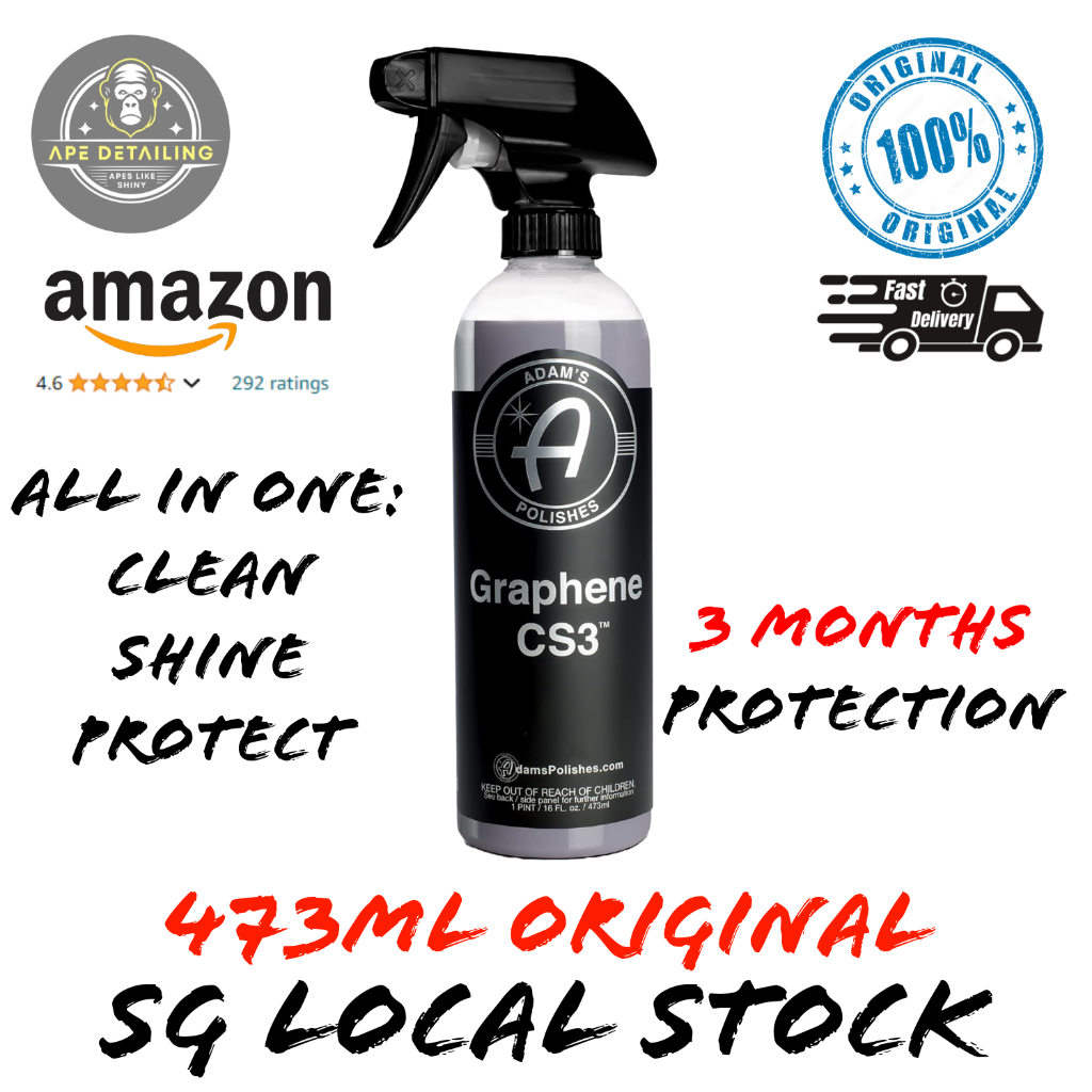 Adams Graphene CS3 (16oz) - สเปรย์เคลือบเซรามิก Graphene Waterless Wash | ไฮกลอส | ครบจบในตัวเดียว