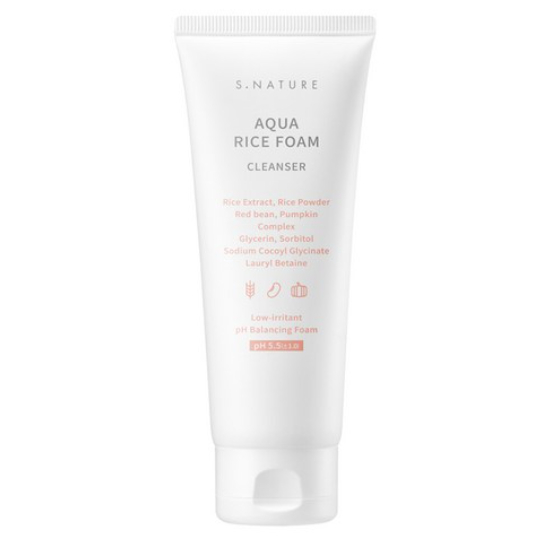 S.Nature Aqua Rice Mildly Acidic คลีนซิ่งโฟม 160ml