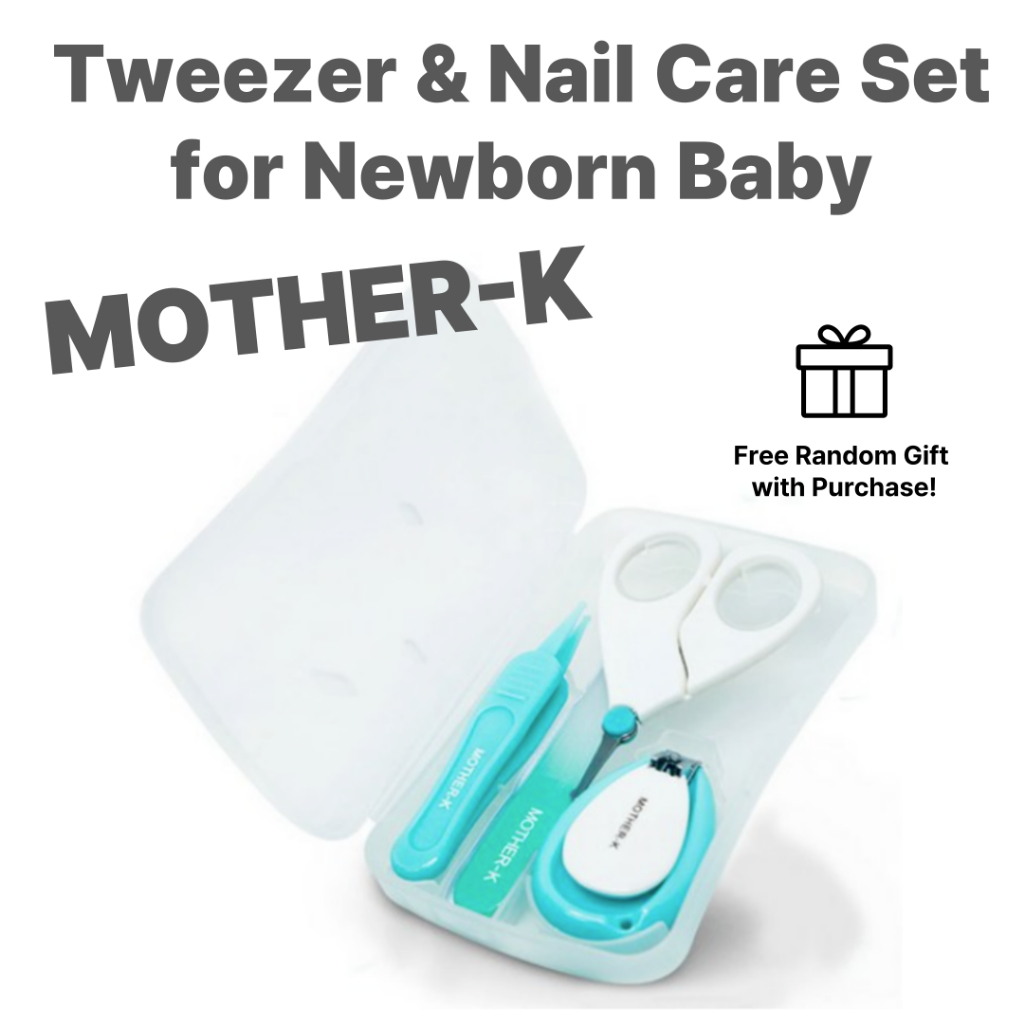 MOTHER-K Tweezer & Nail Care Set สําหรับทารกแรกเกิด (4 ชิ้น พร้อมเคส)